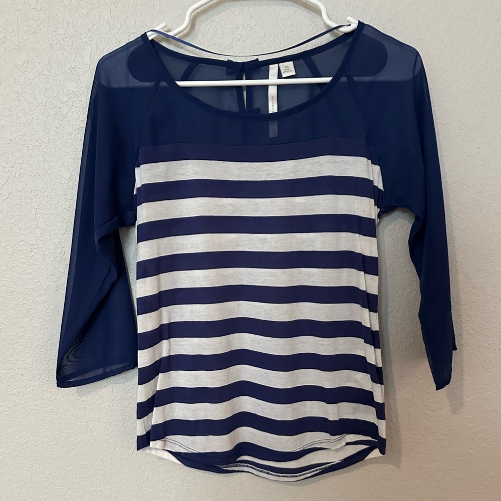 Lauren Conrad blue and white striped blouse in excellent condition!